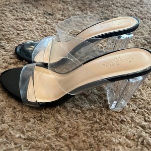 Black/clear heels